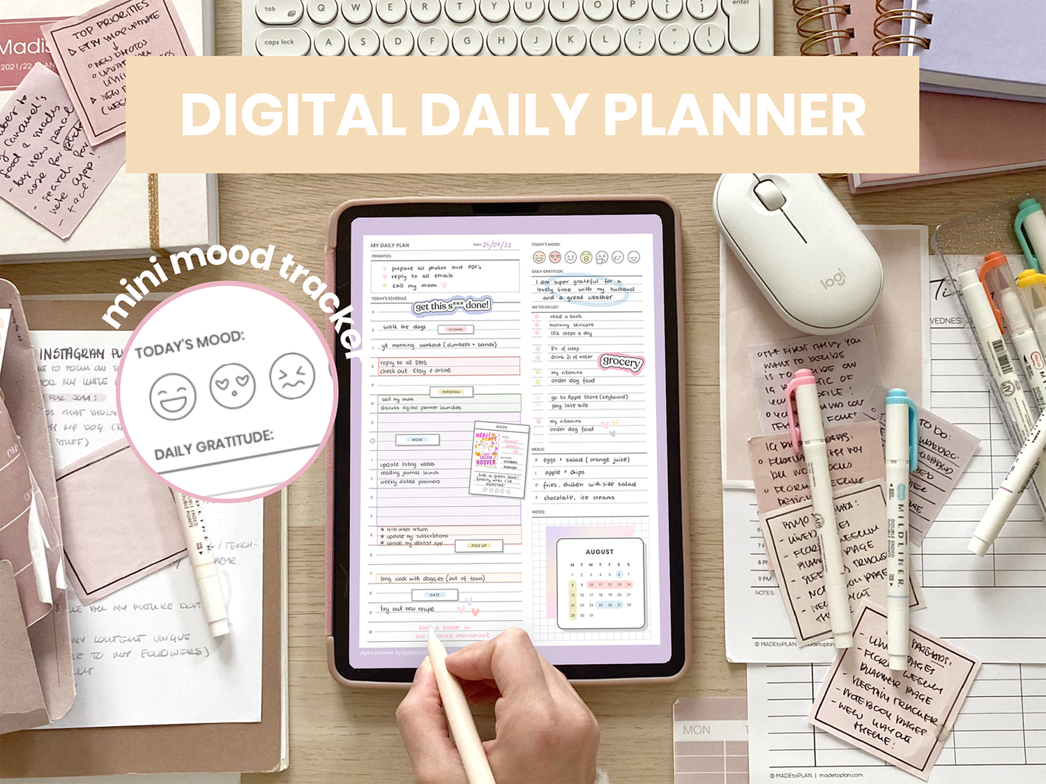 Undated Daily Planner Dashboard — 2024 Digital Planners by MADEtoPLAN