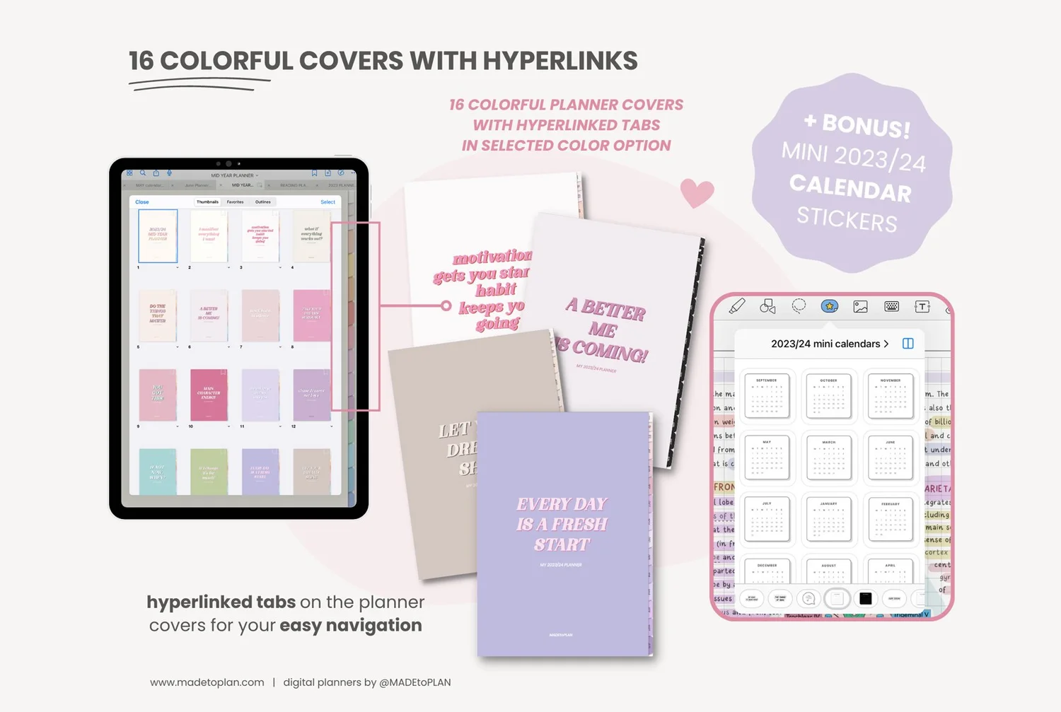 Mid Year Digital Planner - Neutral Tabs — 2023 Digital Planners by  MADEtoPLAN