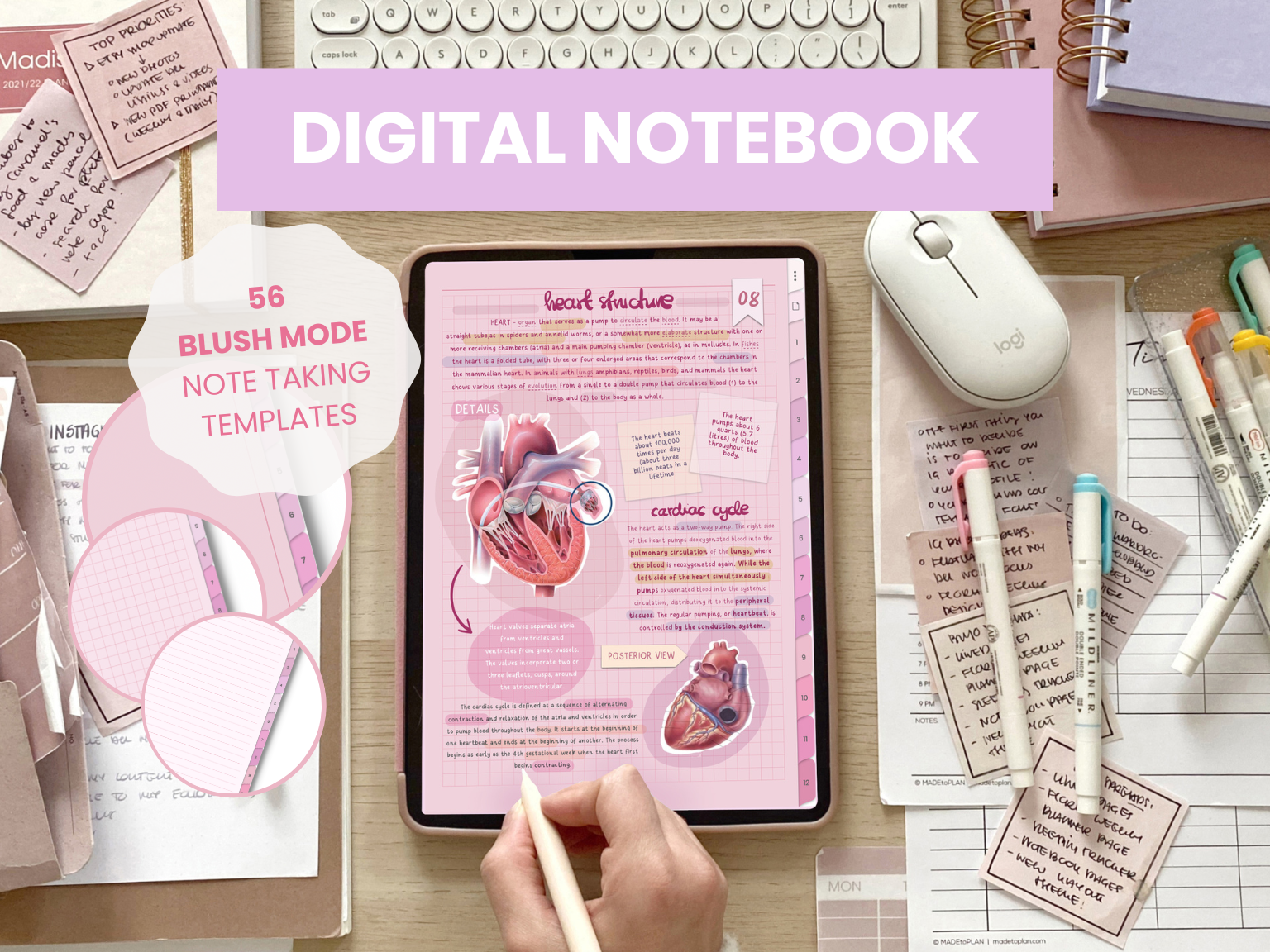 Digital Notebook - Blush Pages - 2026 Digital Planners by MADEtoPLAN
