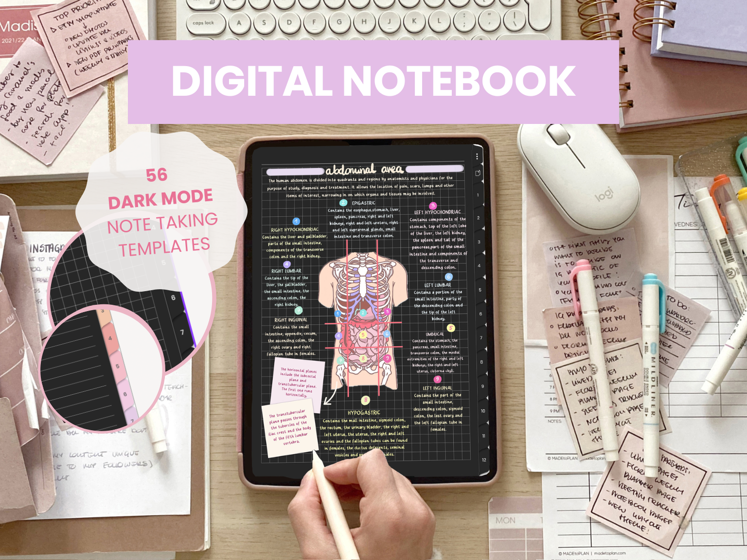 Digitizable Notebook Digital Notebooks - Digital Stationery by MADEtoPLAN