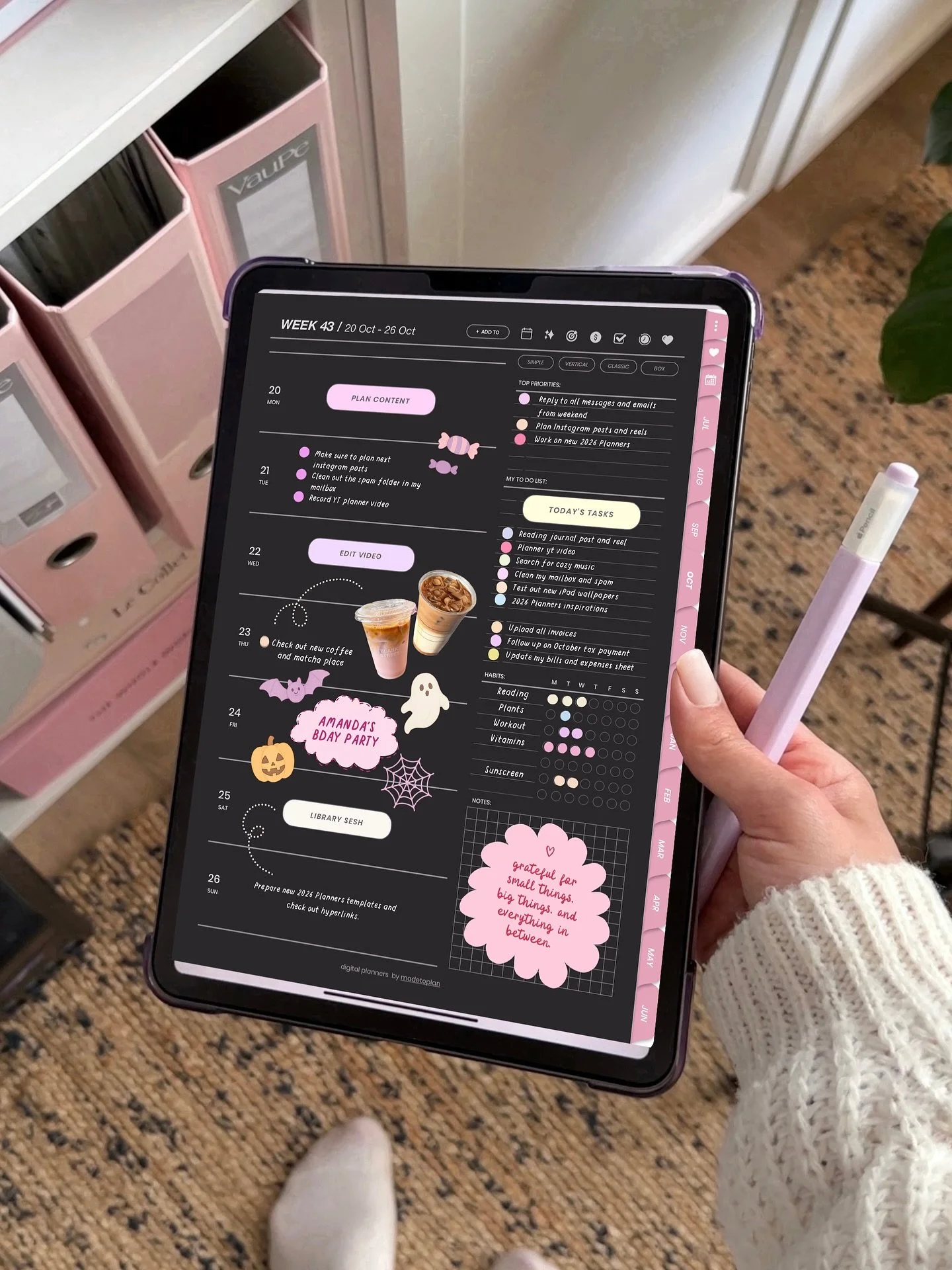 Who said dark mode has to be boring? 😂😍💗 comment PLANNER below and I will sent you more details about the new planners and what&rsquo;s new! ✏️📆

Swipe left for some note-taking ASMR ✏️📓💖

Using my new 2025-26 Midyear Planner and my Handwritten