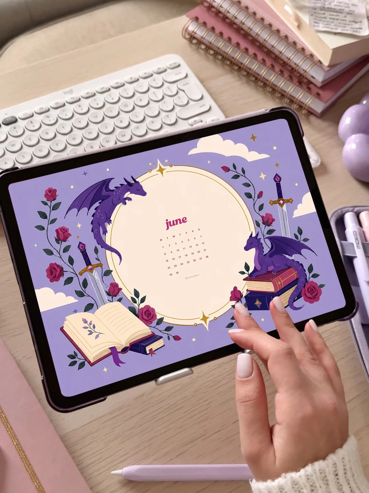 JUNE FREEBIES! 🍓🌸📚 - Comment FREEBIES below and I will send you details about upcoming free files 👀💌✨

Swipe left to see all wallpapers, jelly heart stickers and book lover dragons included in upcoming June freebie pack 🫧💖 

The emails are sen