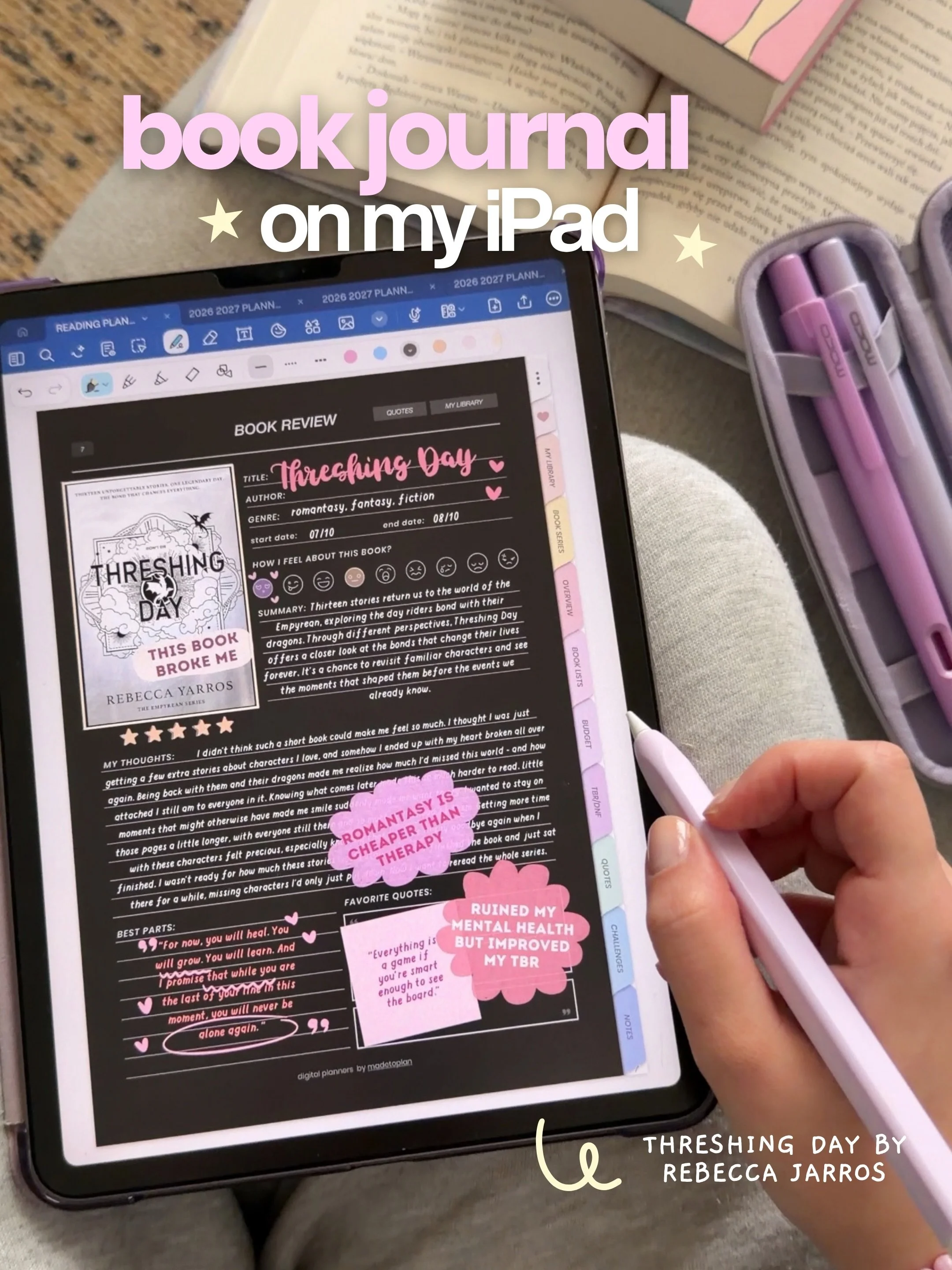 How did such a short book make me feel SO MUCH?! 😭❤️&zwj;🩹 Comment JOURNAL and I&rsquo;ll send you the link to my Dark Mode Reading Journal 💌

I was just happy to be back with these characters&hellip; then suddenly I was emotional over everyone 🥹