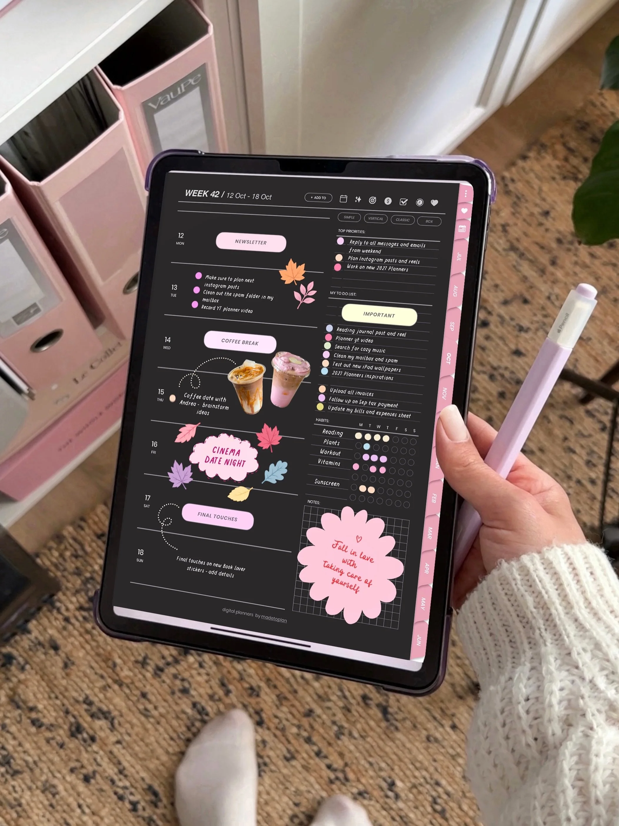 Forever dark mode girlie 🖤✨ comment PLANNER below and I will DM you the planner I use and my digital stickers ✏️📆

Swipe left for some note-taking ASMR ✏️📓💖

Using my new 2026-2027 Planner and my Handwritten Font: Kate&rsquo;s Journal and Kate&rs
