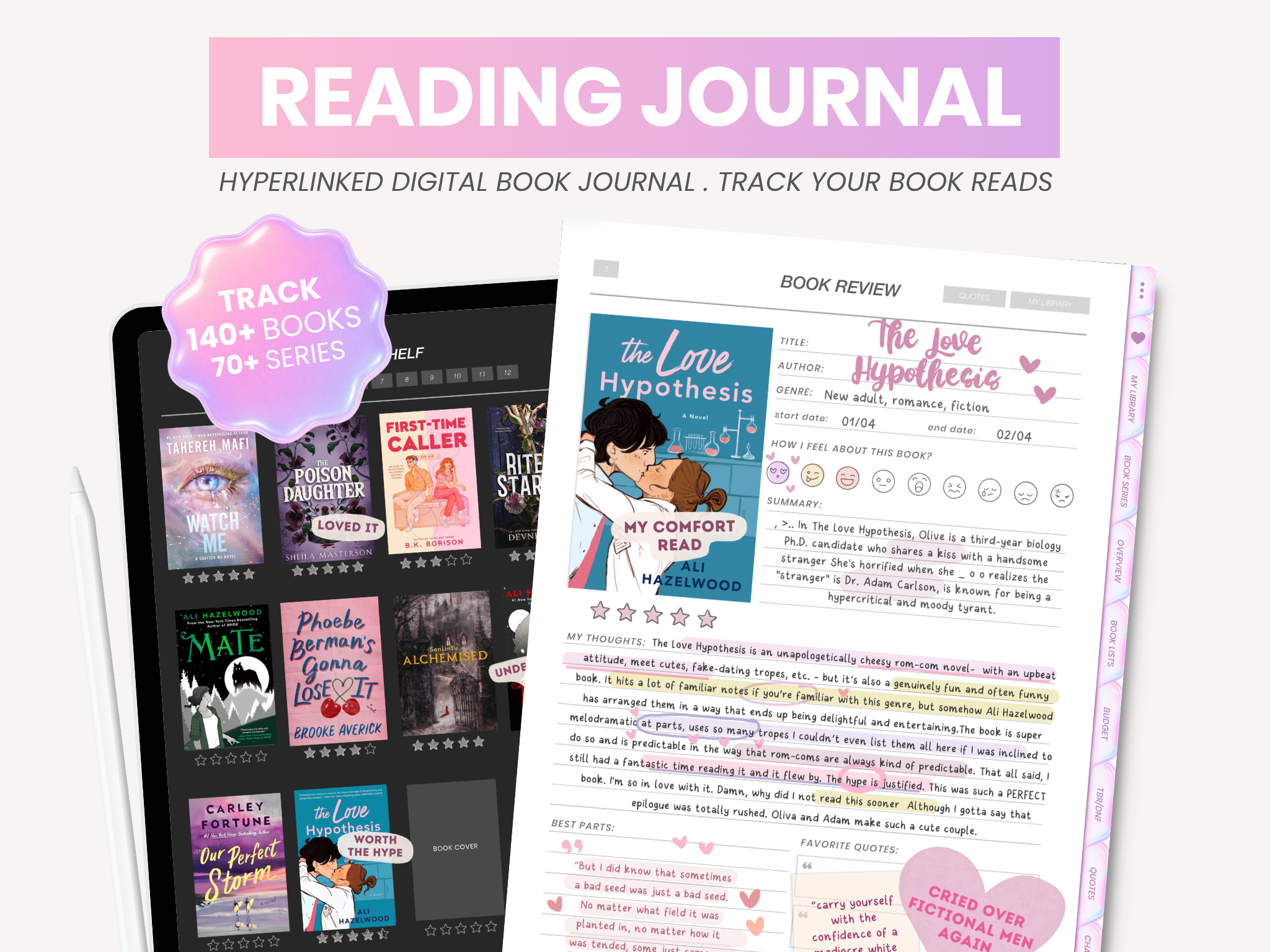 Digital Reading Journal - Bubble Tabs