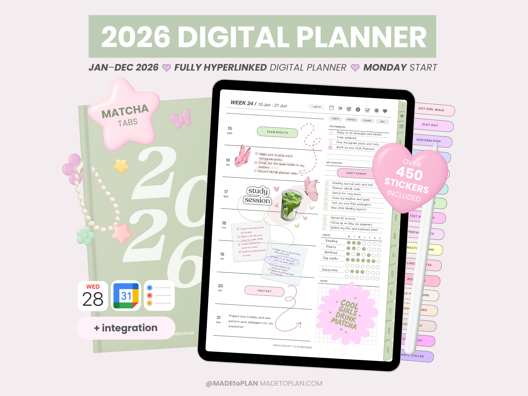 2026 PLANNERS - Digital Stationery by MADEtoPLAN