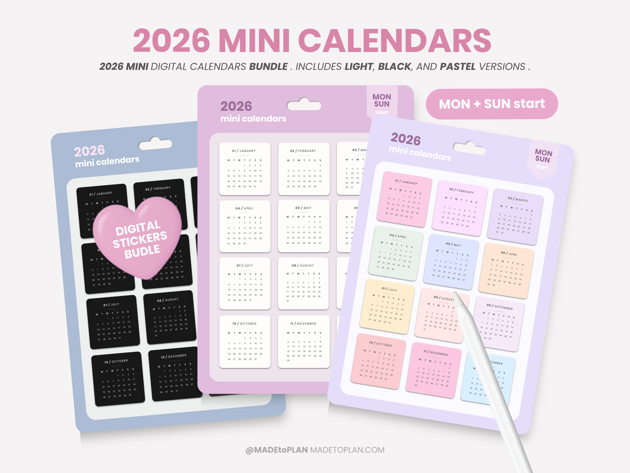 2026 Mini Calendars Bundle