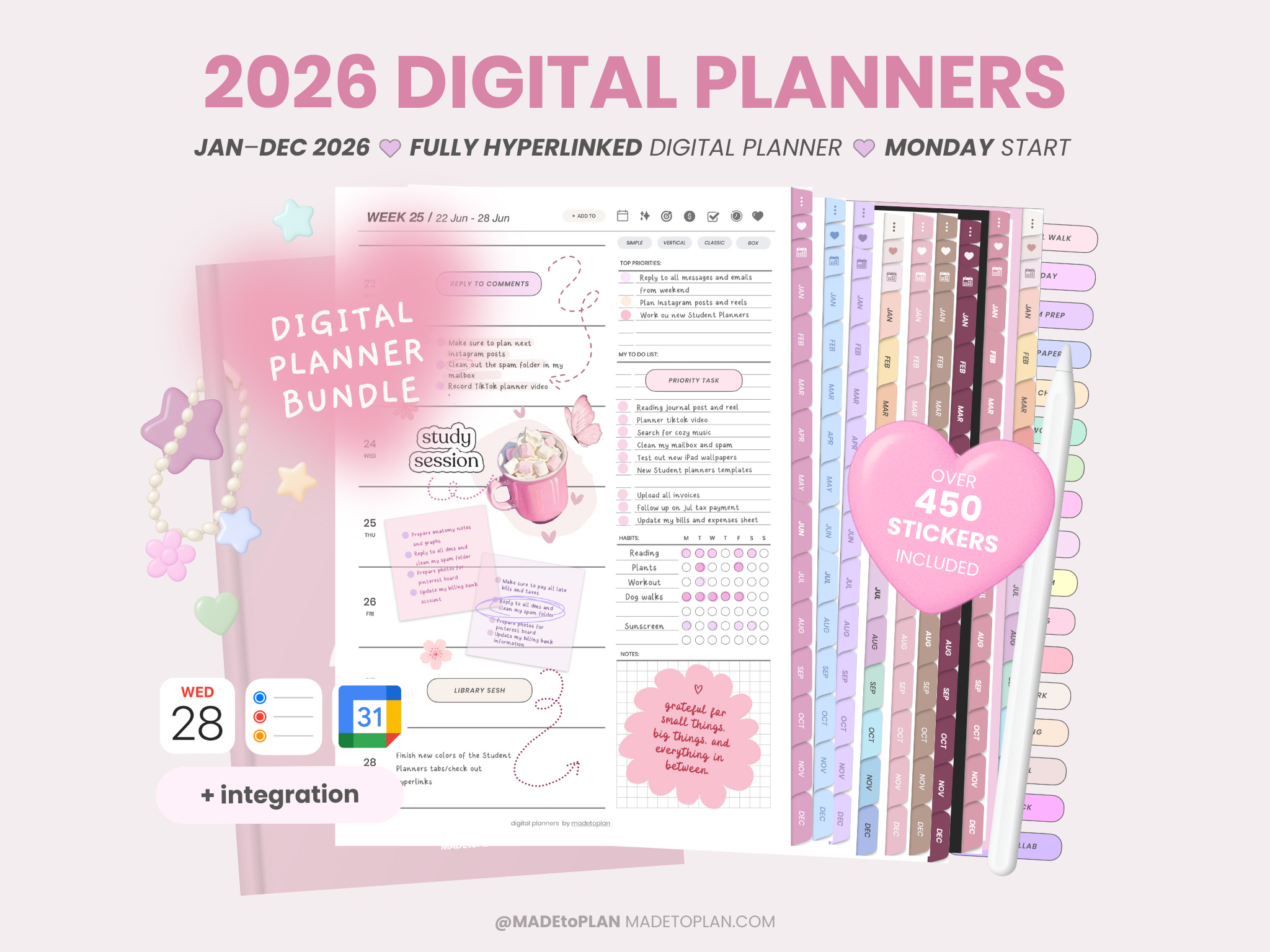2026 Planner BUNDLE - 2026 Digital Planners by MADEtoPLAN