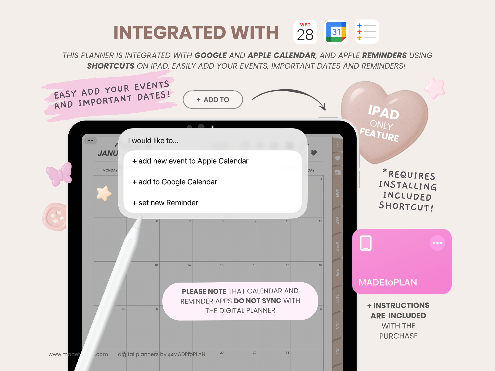 2026 PLANNERS - Digital Stationery by MADEtoPLAN