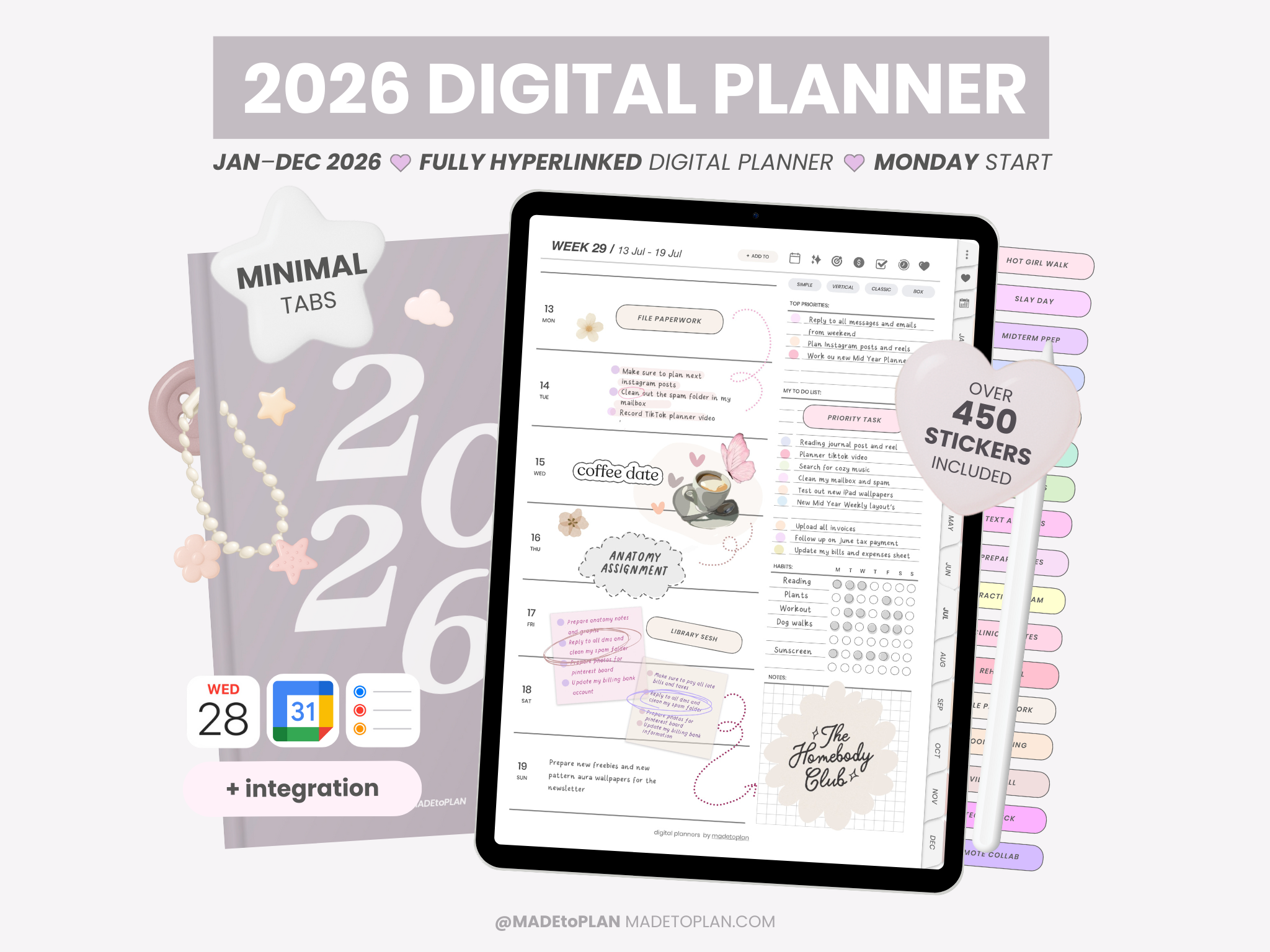 2026 PLANNERS - Digital Stationery by MADEtoPLAN