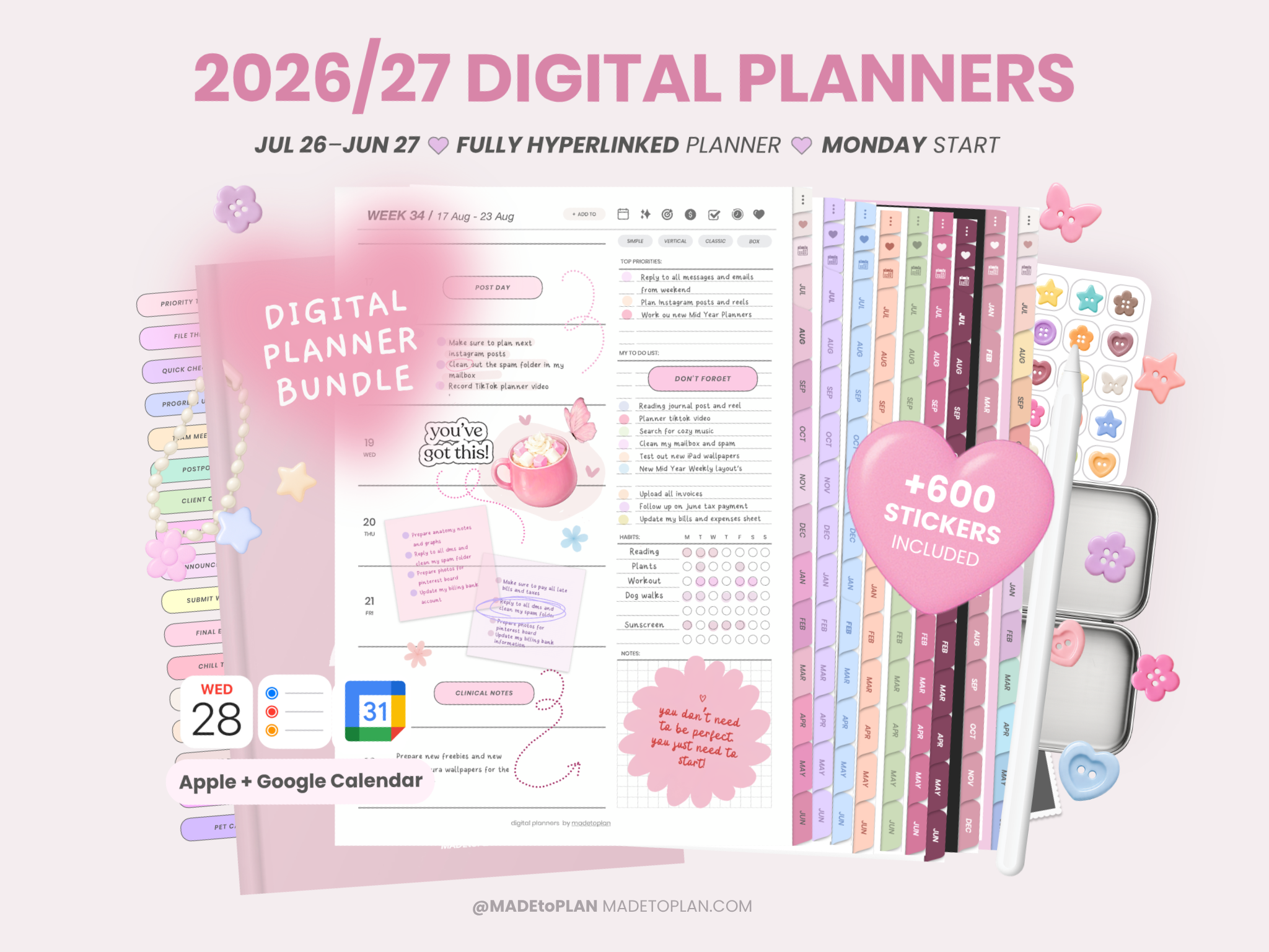 MADEtoPLAN | 2026 digital planners & digital notebooks for digital ...