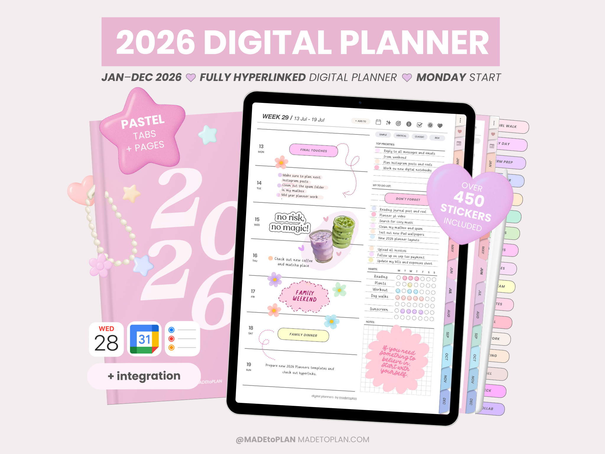 2026 PLANNERS - Digital Stationery by MADEtoPLAN