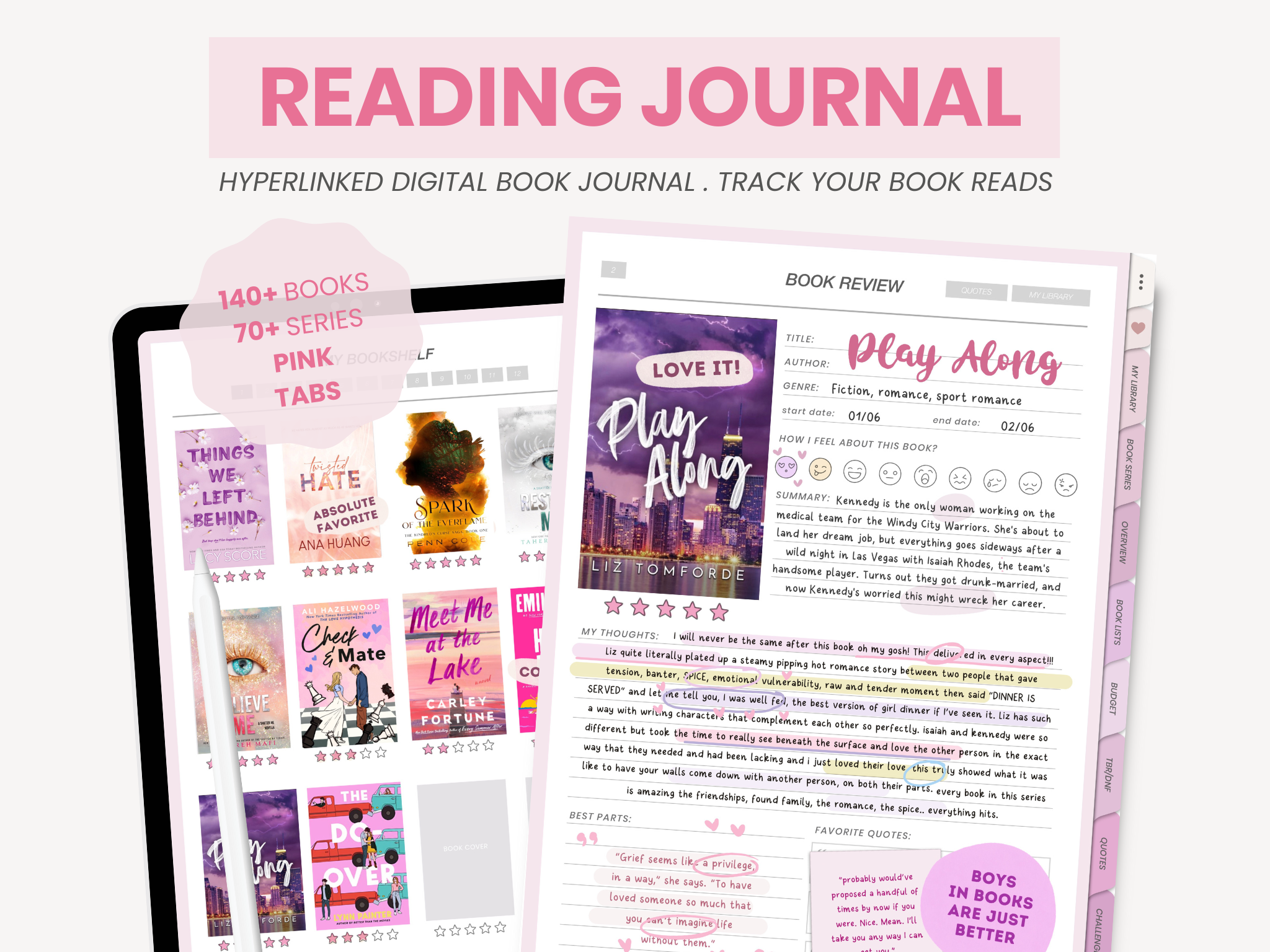 Digital Reading Journal - Digital Stationery by MADEtoPLAN