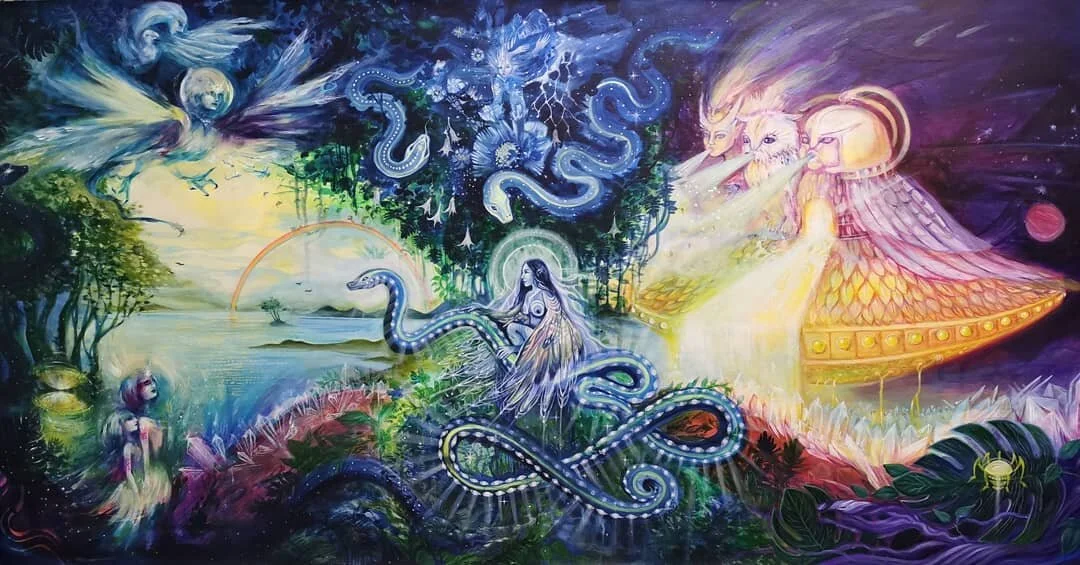 Collaboration with TESSA MYTHOS & SHIA WELTENMENGE acrylic on canvas 80x160cm