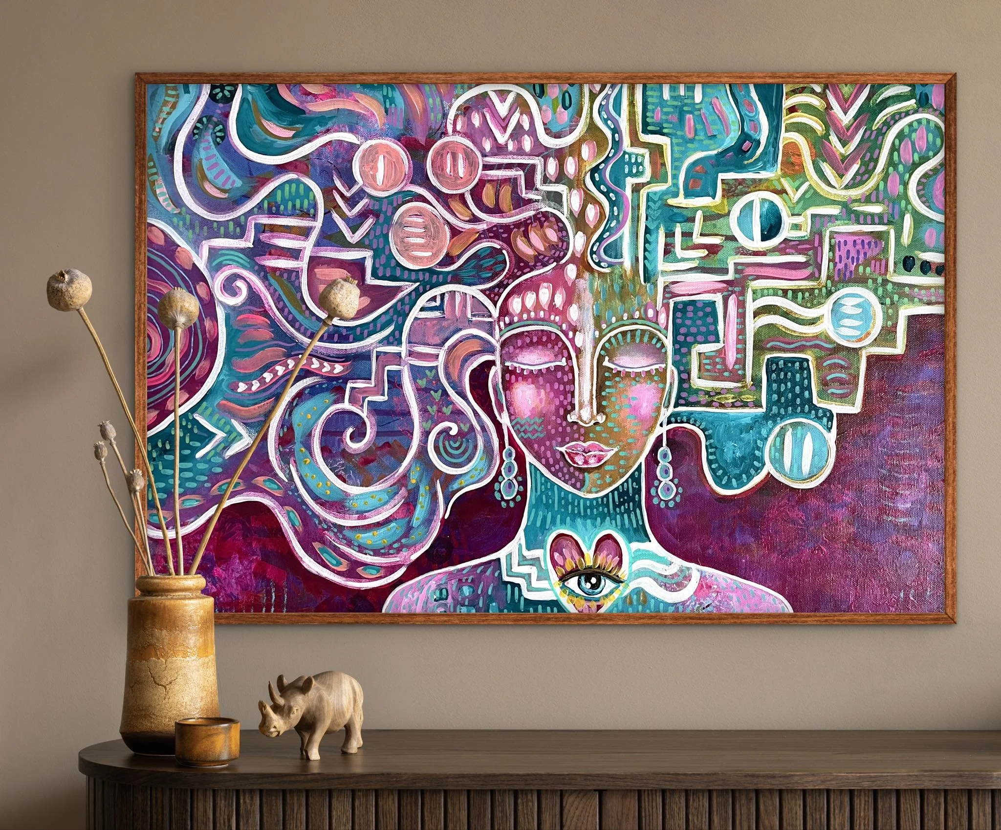 Färgglädje Dröm musa 40*60cm original målning