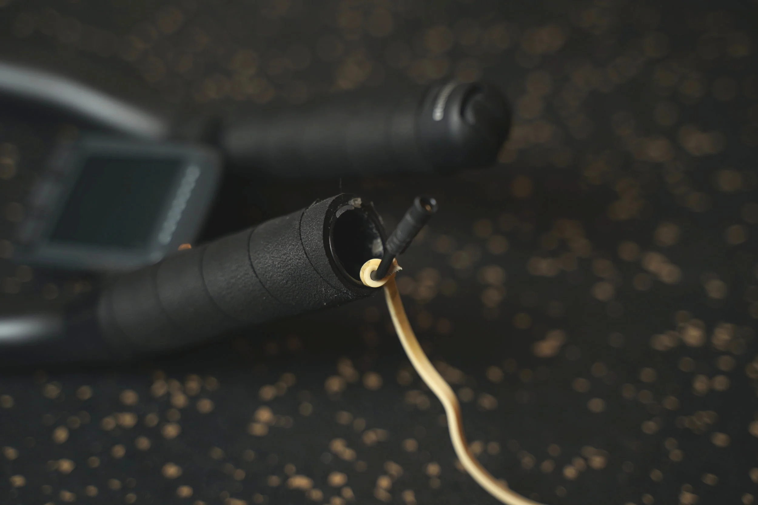 You can get very frustrated trying to push the Di2 wire though the extensions, or alternatively you can just drop a rubber band through, tie it to the end of the wire, and pull it back out. Thank us later.