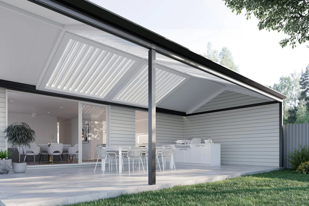 Patio roof attached to a home