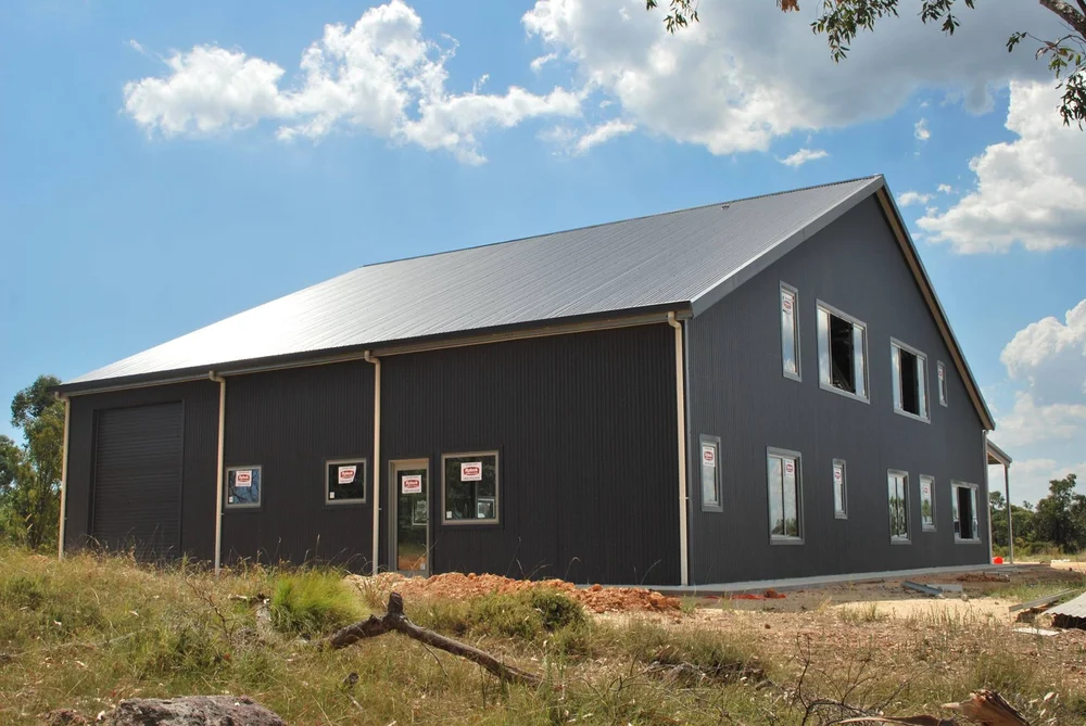 Large steel gable shed