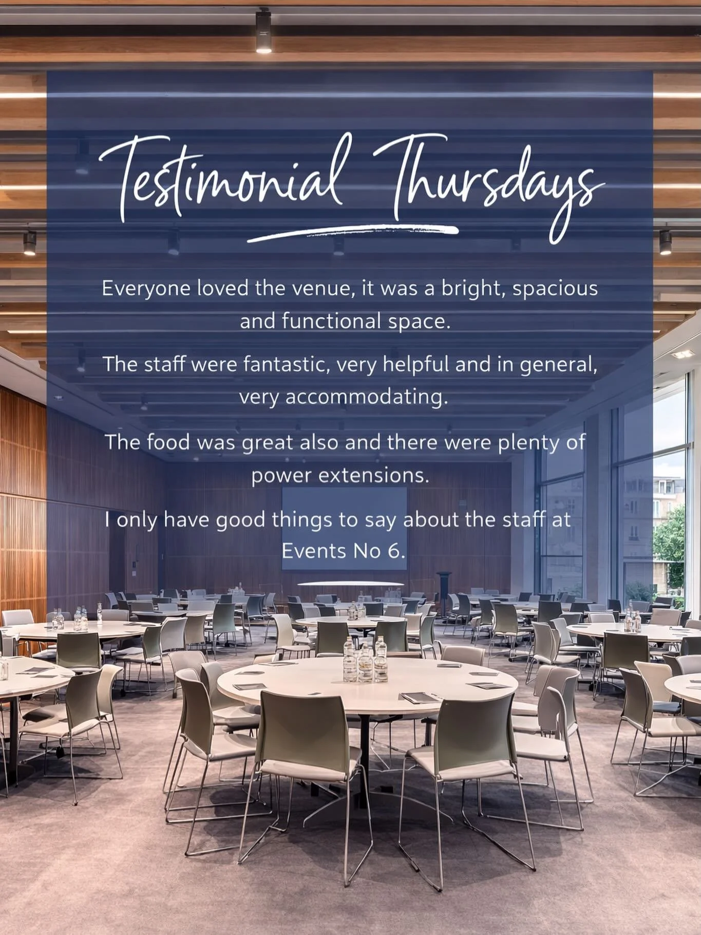 #TestimonialThursdays ✨

Today we are delighted to share this lovely feedback from one of our clients who hosted their event in our Elizabeth Room last week.

&ldquo;Everyone loved the venue &ndash; it was bright, spacious and incredibly functional. 