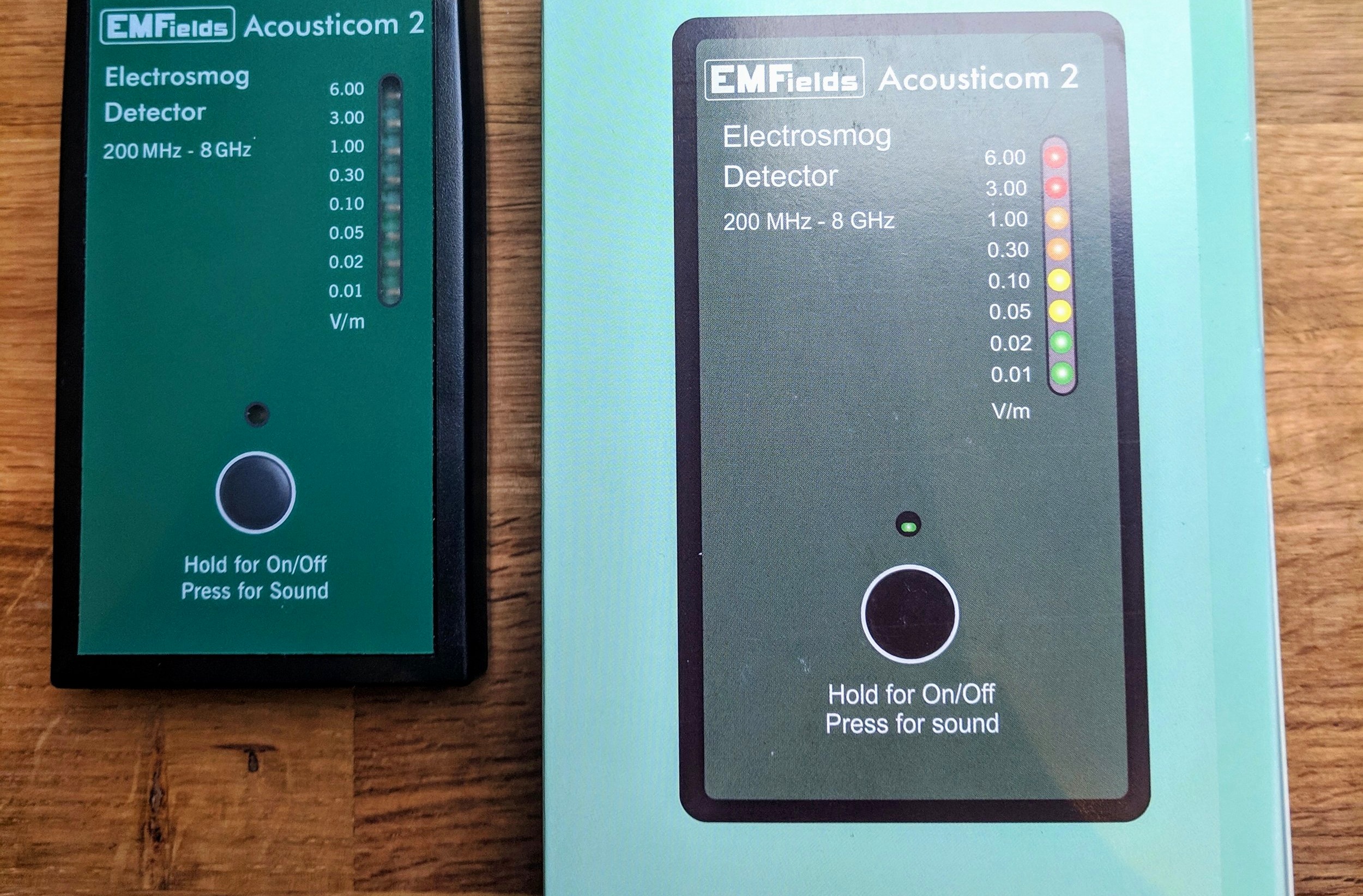 Nouveau Acousticom 2 radiofréquence RF Détecteur à micro-ondes Radiation EMF Meter & Case