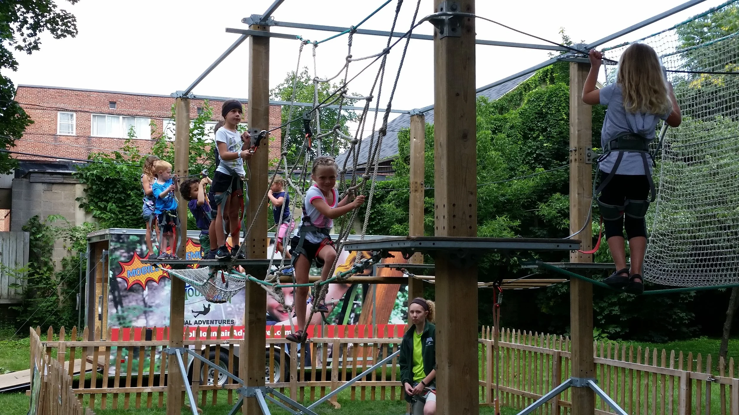 High ropes course (ages 4-12) provided by Bristol Mountain