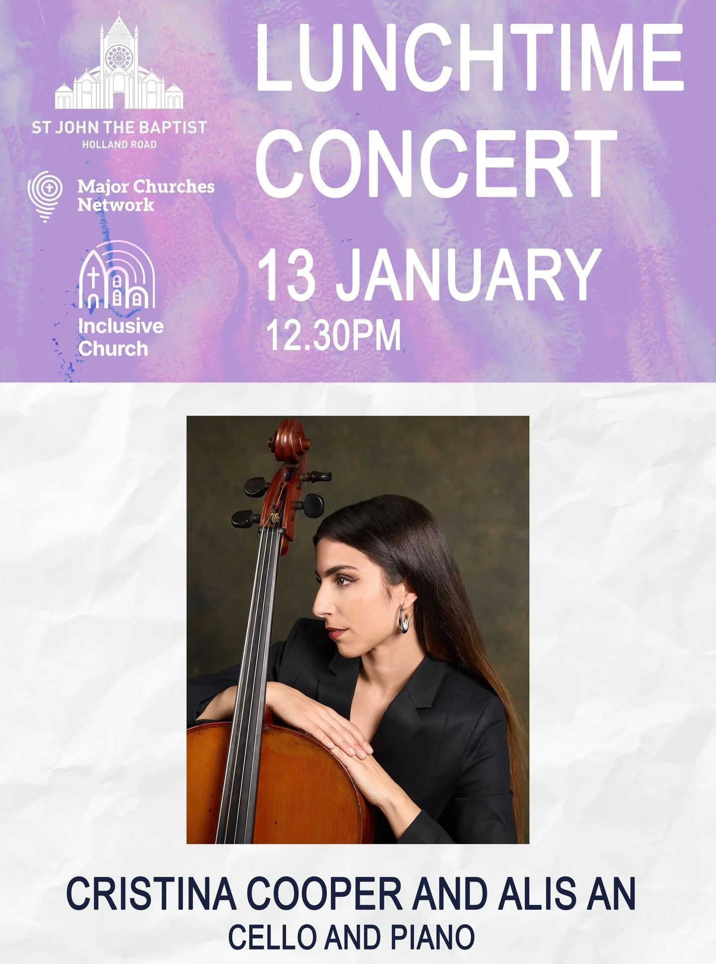 Our Tuesday lunchtime concert returns this year tomorrow at 12.30.

Do come on by!