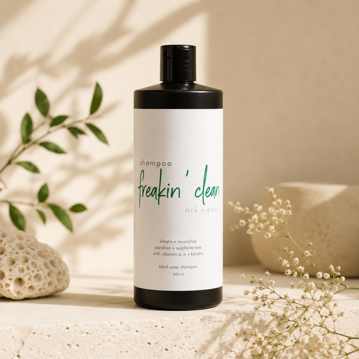 Freak'in Clean African black soap Shampoo     500ml