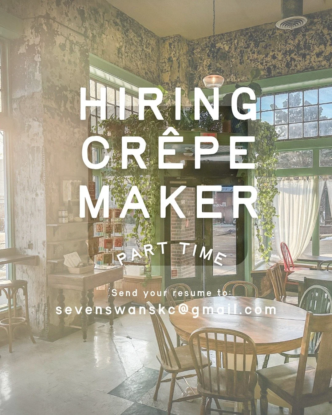 Come work with us! Swipe for details -->