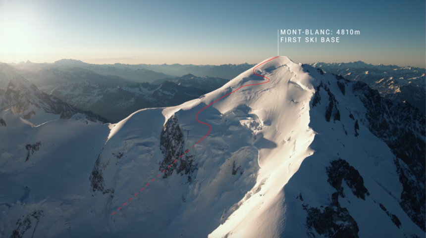 Giraud's line off Mont Blanc.