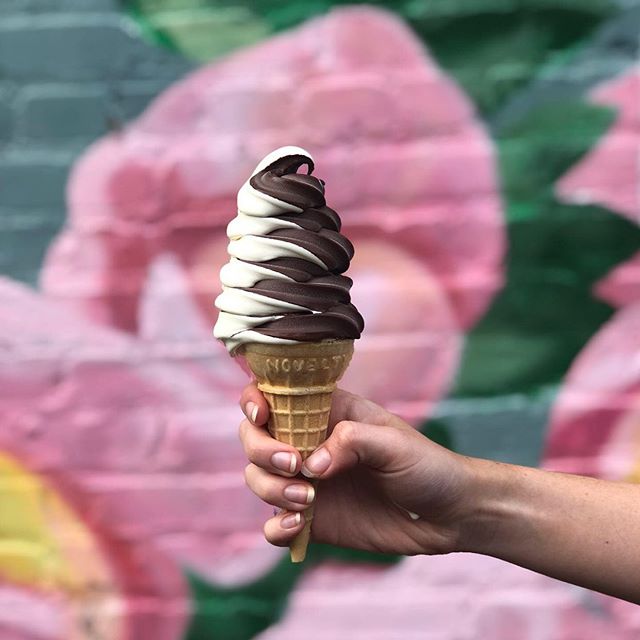 Surprise! In celebration of @northendgelato&rsquo;s new soft serve, we&rsquo;ll be offering complimentary lil cones this evening (kicking it off with classic vanilla custard and vegan dark chocolate) We&rsquo;ll be swirling til 10 🍦🤠