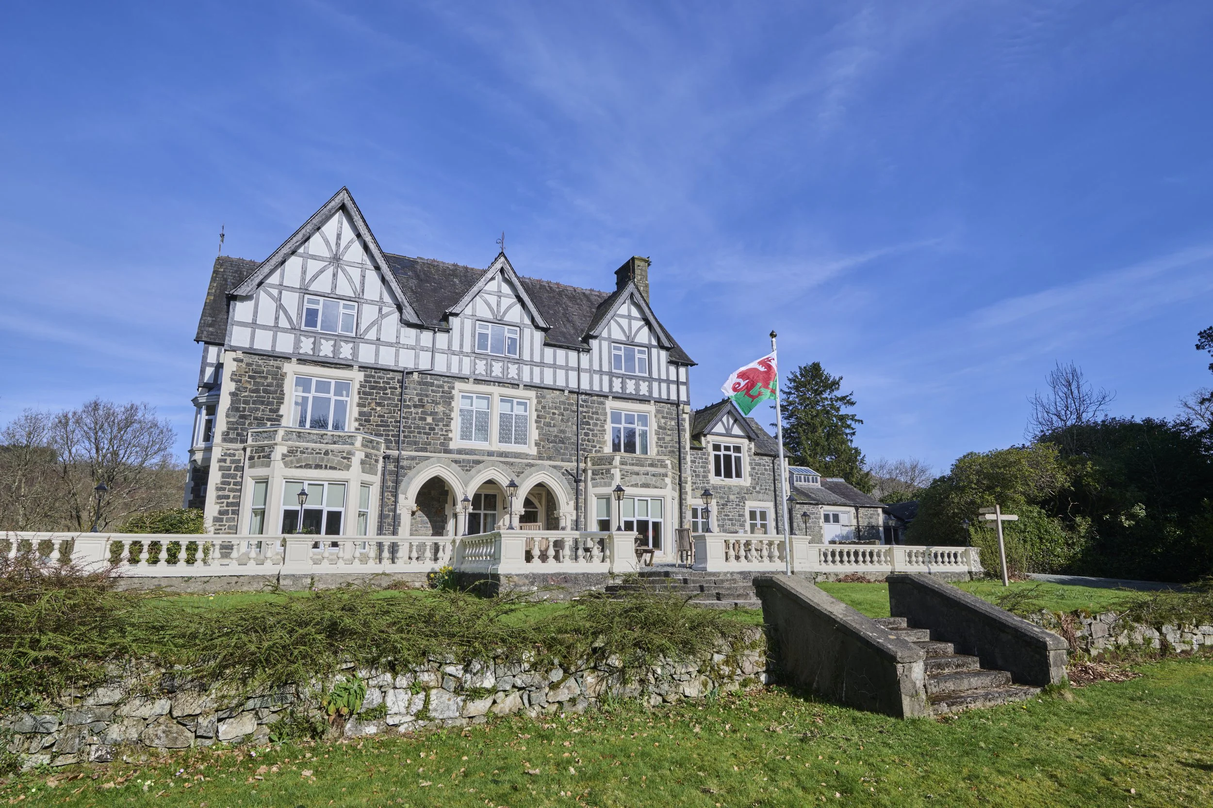 Dolserau Hall exterior flag.jpg