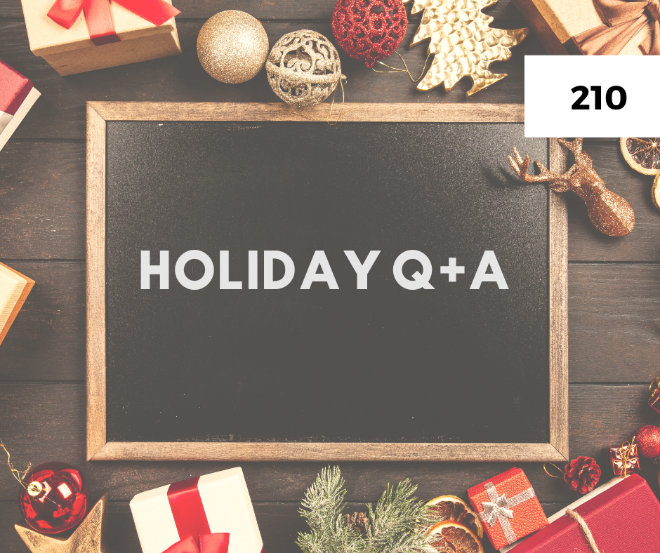 Holiday Q&amp;A - Dealing with the Influx of Stuff, Finding Time to Rest, Traditions and More