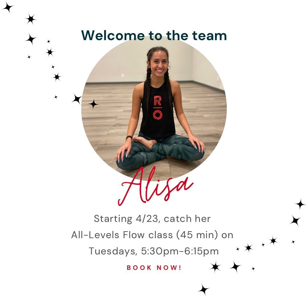 New class and new teacher! Welcome Alisa to our RO family. Her class starts on Tuesday, 4/23! 

Book your spot on our website! 
rolloutyogatx.com