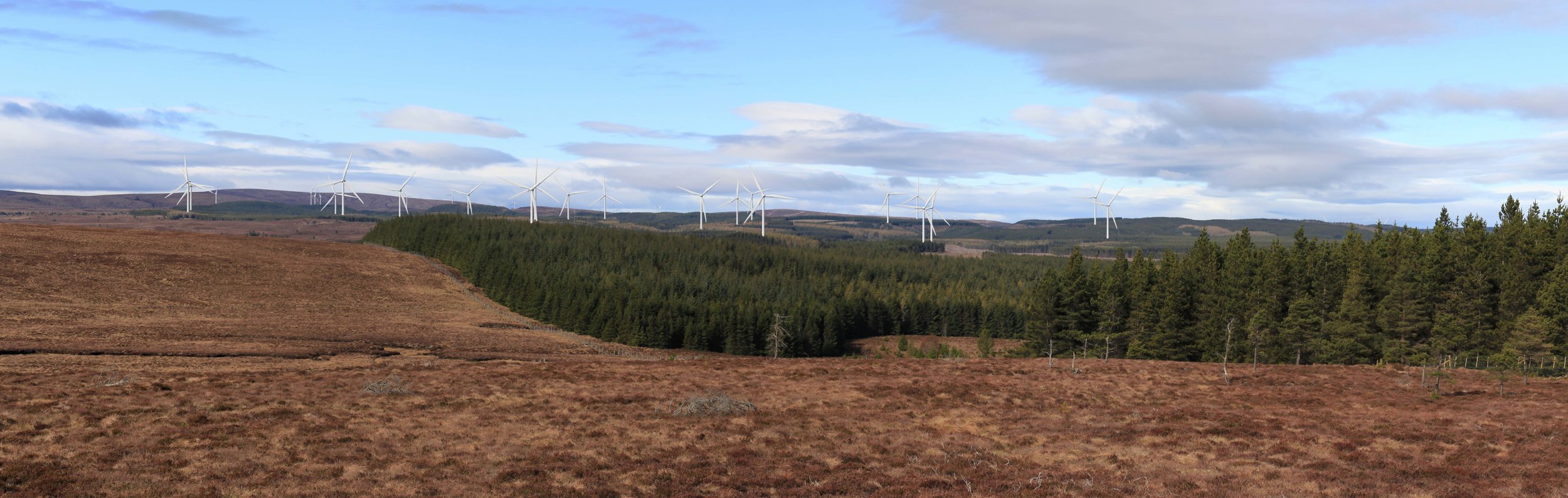 Impression of the proposed Clashgour development from the Cross of Knockando, within meters of the proposed Paul's Hill extension (Force 9 Energy image)