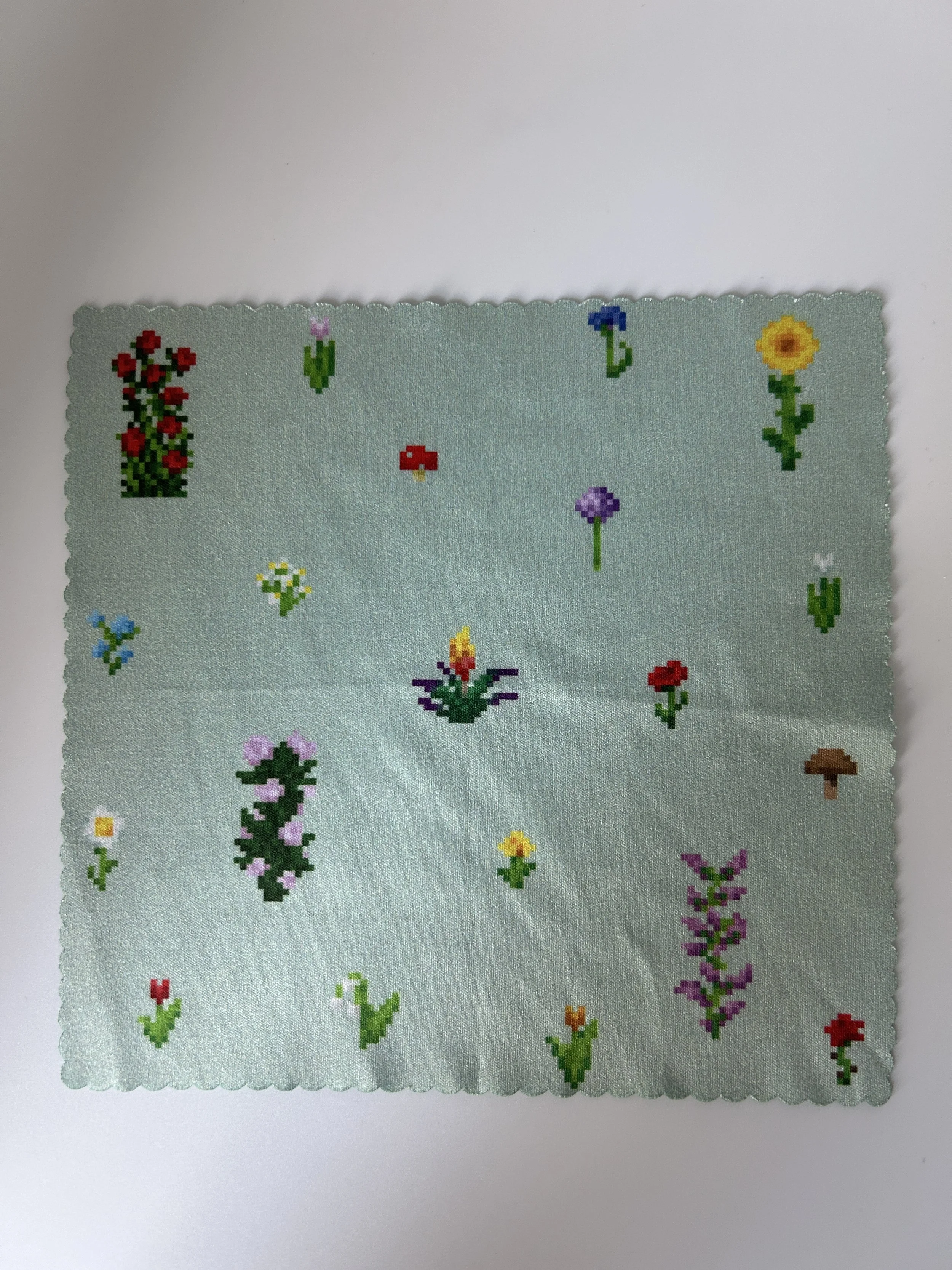 Minecraft Flowers Microfiber Cloth
