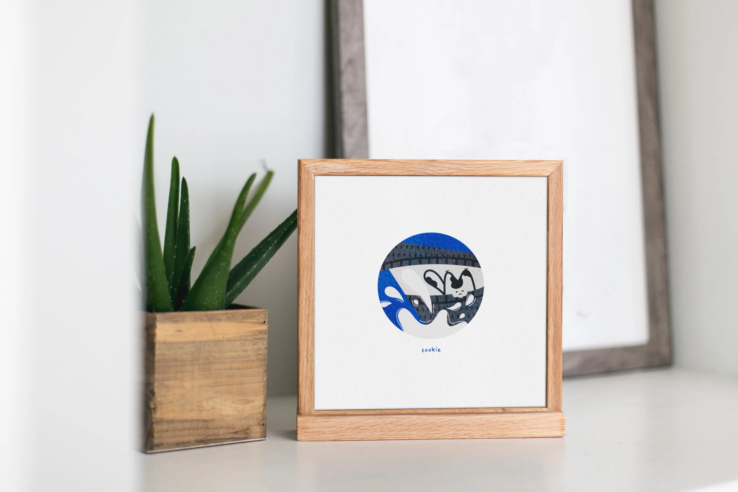 Cookie - Mini Art Print 4x4in