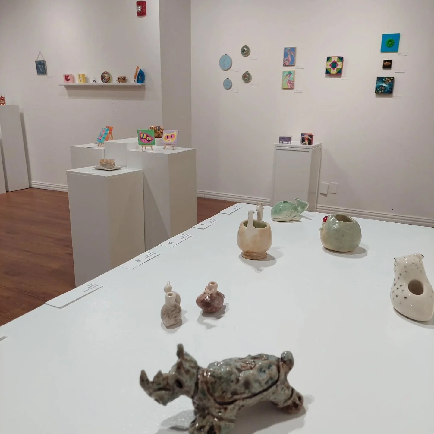 This year's "Wee Teeny Tiny Mini Itsy Bitsy Art Show" is on display through 2/7 in the Goldmark Cultural Center's Norman Brown Gallery!

The exhibition features 147 miniature-scale 2D and 3D artworks by 35 different Goldmark artists and fri