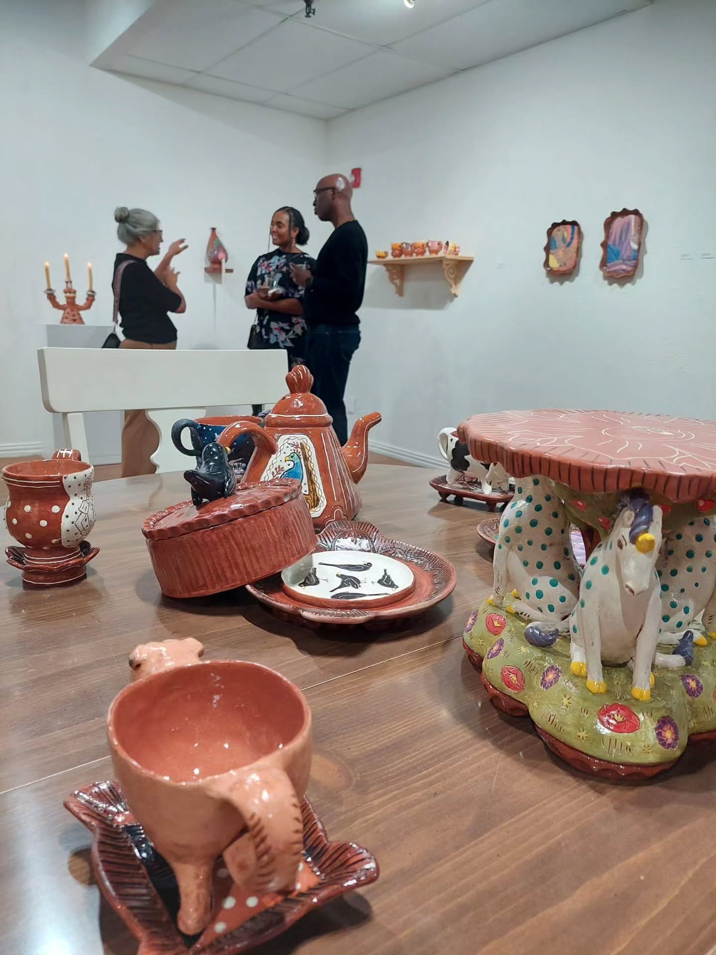 We appreciate the many Goldmark artists and visitors who joined us at last month's opening reception for "Domestic Ecotone", a solo exhibition of figurative ceramics and functional pottery by Dallas College art professor Amy Henson @alazan_