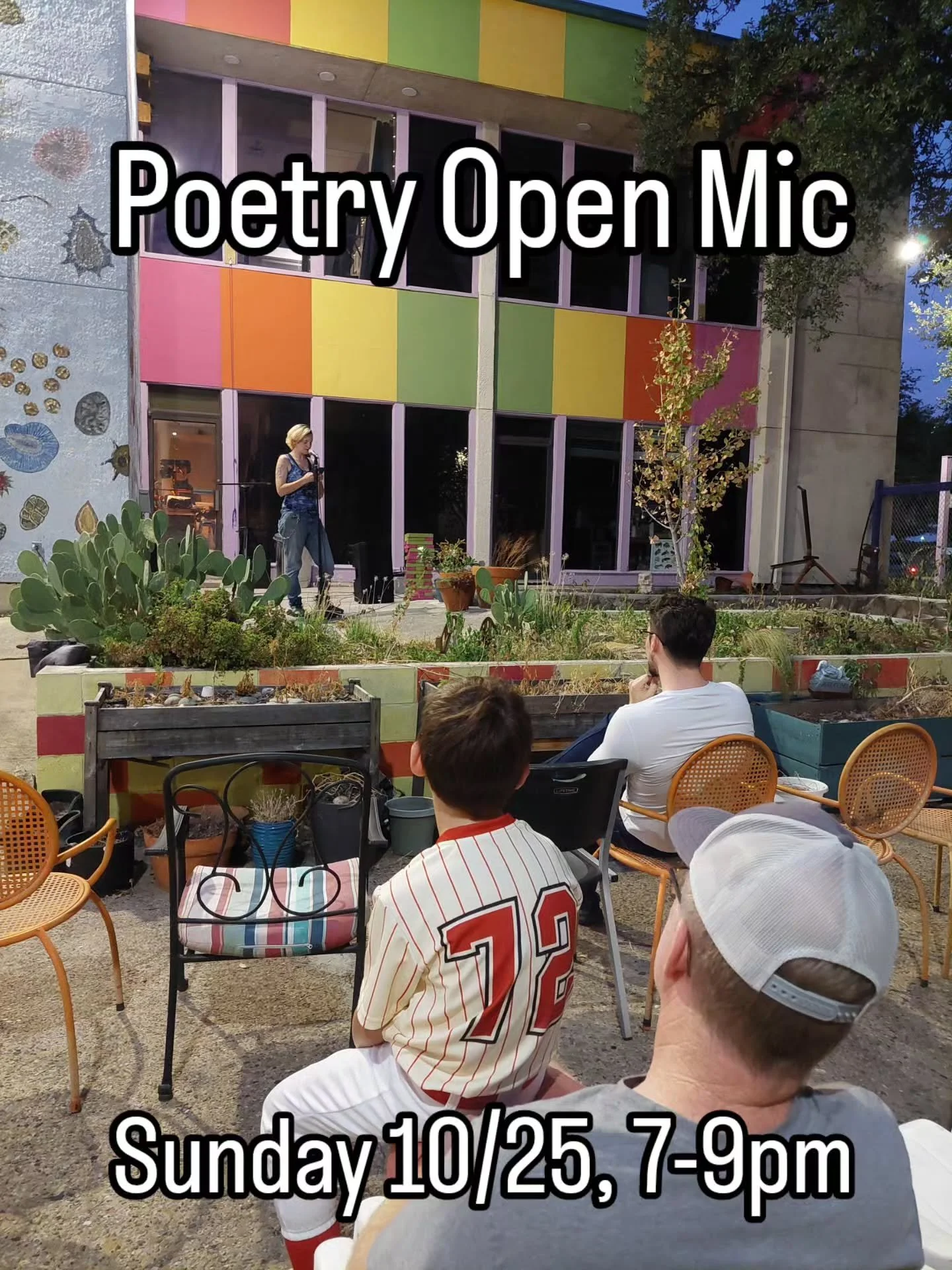 Come refresh and reset with poetry, snacks, and friends at this month's Poetry Open Mic, hosted by local poet and writer Kamilah Valentin @kams_conchispas in the Goldmark Cultural Center's outdoor community garden! 

Tap into your poetic side by shar