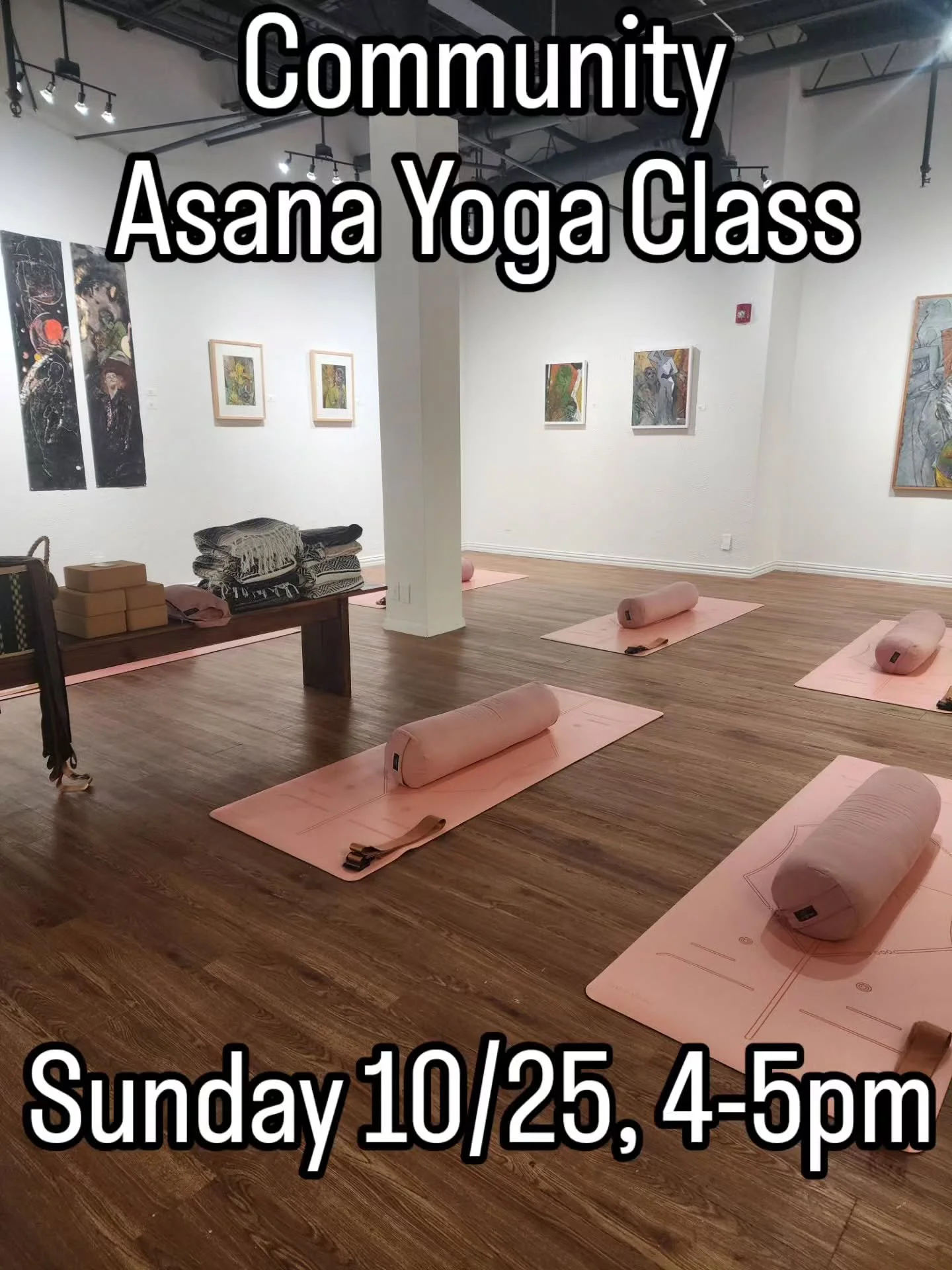 Join us at the Goldmark Cultural Center this afternoon for a free, monthly healing yoga class for Goldmark artists and friends, presented by Goldmark artist Sameera Butt @purusa_in_pose @studiosbutt

Yoga mats, bolsters, sandbags, and blankets are pr
