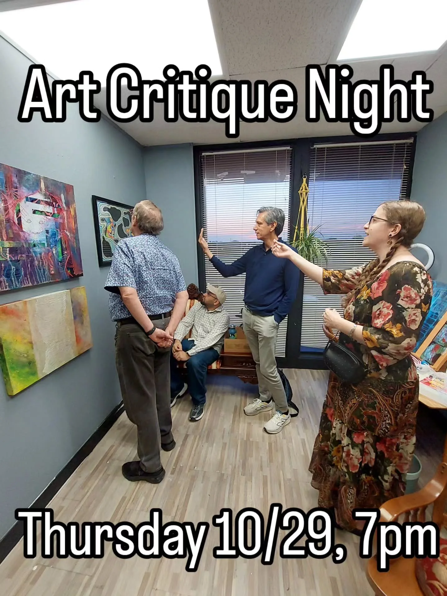 Join us this Thursday 10/29 at 7.00pm for another session in an ongoing series of art critique meet-ups for the Goldmark artist community, friends, and visitors! The theme of this critique session is recent works.

Meet at the Auditorium in Building 