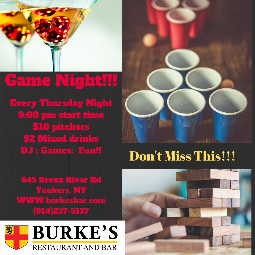 Every Thursday Night starting at 9:00 pm, stop by for fun, games, drink specials and the best staff around!!