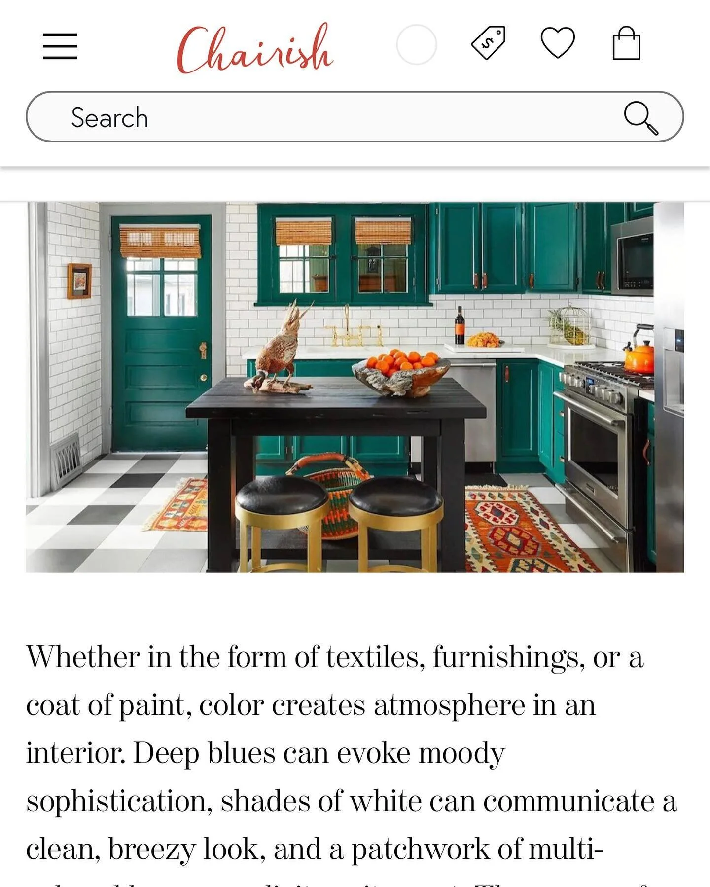 Thank you to @chairishco for featuring our living room in our Russian Hill Cottage for your recent piece, &quot;How to Choose A Color Palette for your next Interior Design Project&quot;. Link in bio to read the full article! #chairish #colors #interi