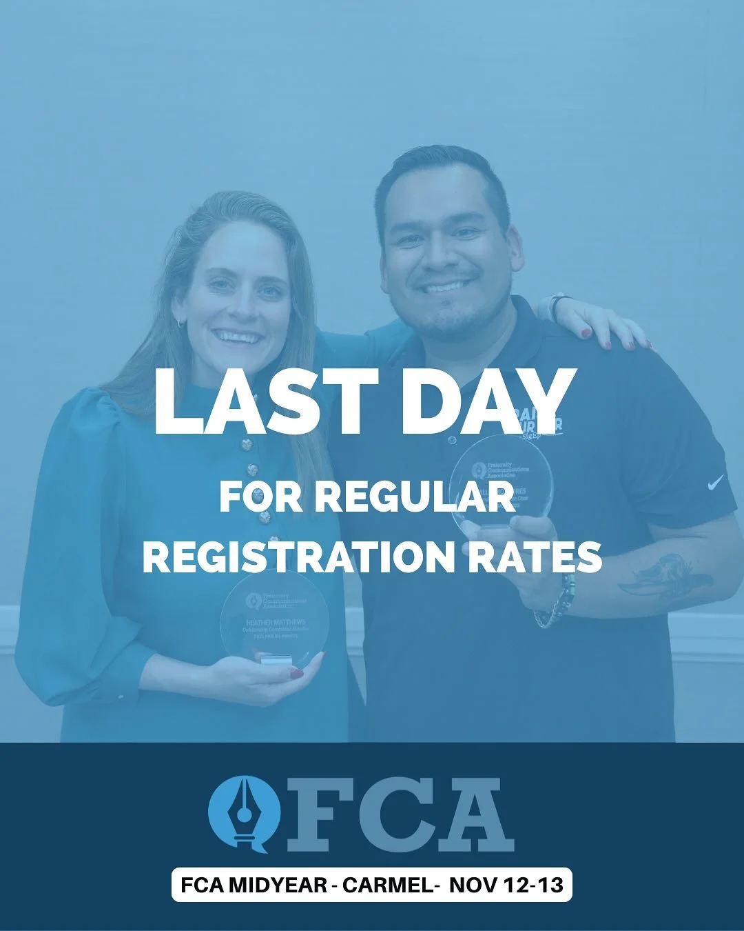 ⏰ Last call for regular registration!

FCA Midyear lands in Carmel, IN this year from Nov. 12&ndash;13. Join us north of Indy for two days of comms, marketing, design &amp; creativity + a strong lineup of Associate Partners to meet. Save your spot be