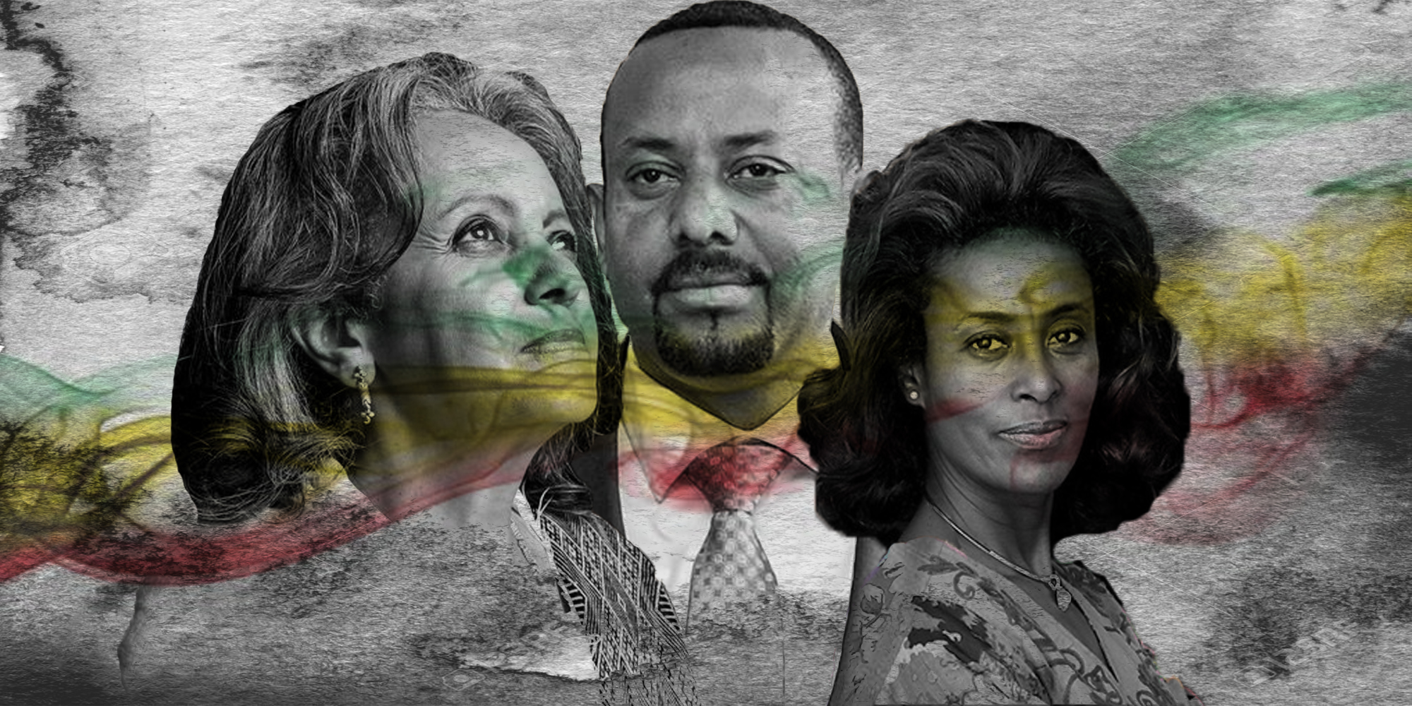 Sahle-Work Zewde, President of Ethiopia; Abiy Ahmed, Prime Minister of Ethiopia; and Meaza Ashenafi, President of the Supreme Court of Ethiopia.