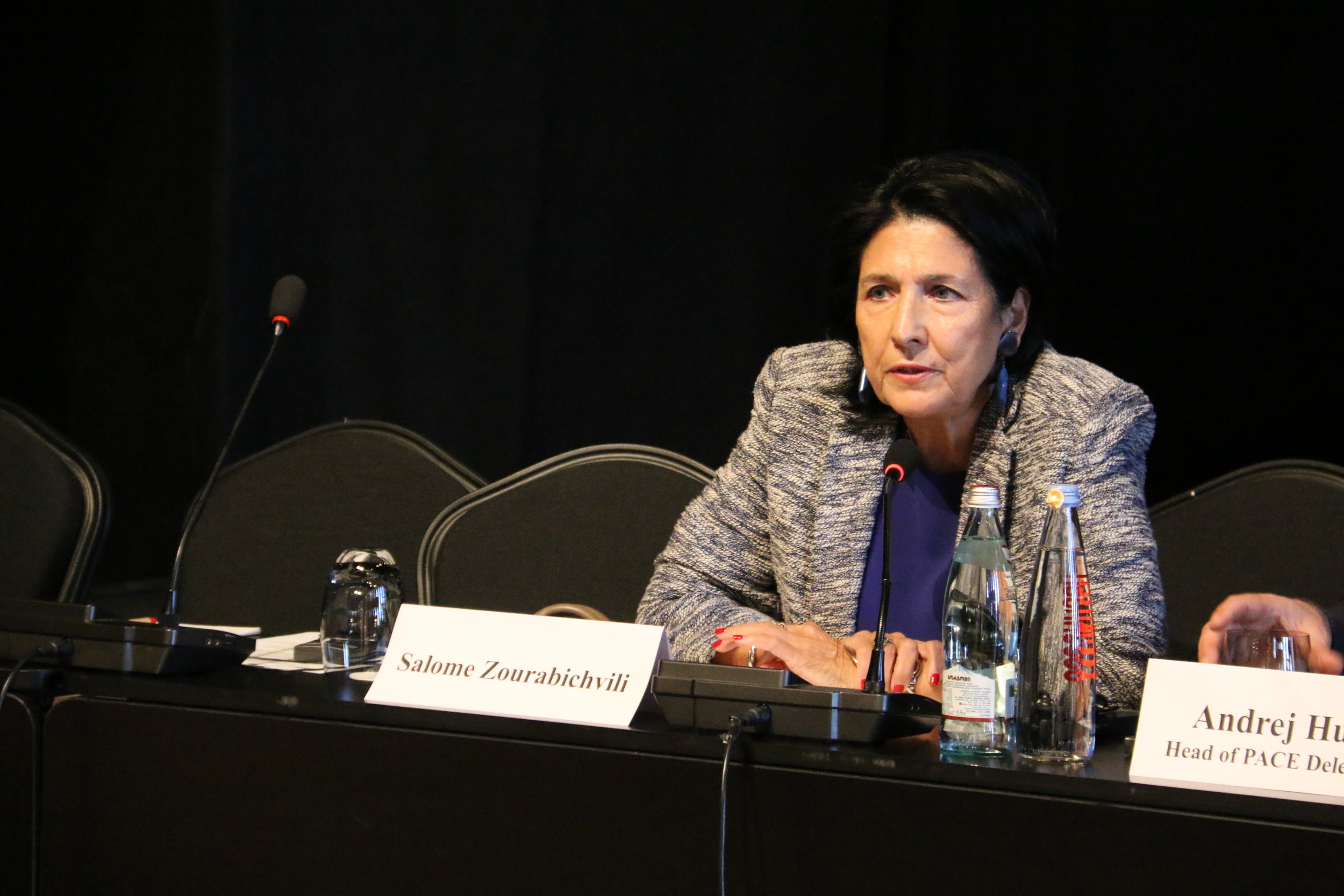 Georgian President Salome Zurabishvili pictured in 2018 at the OSCE Parliamentary Assembly. (Wikimedia Commons)