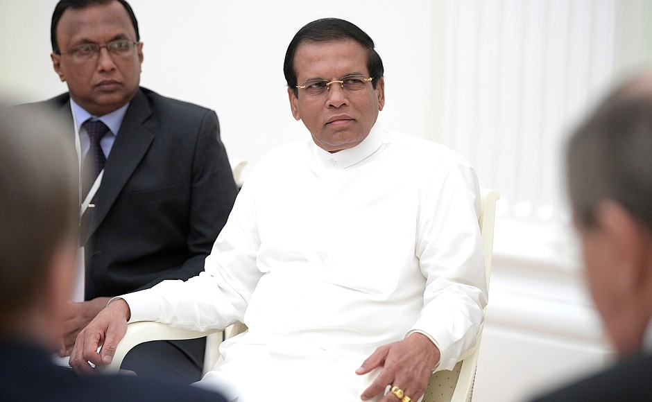 Sri Lankan president Maithripala Sirisena faced backlash when he attempted to remove and replace the sitting prime minister in October 2018. (Kremlin)