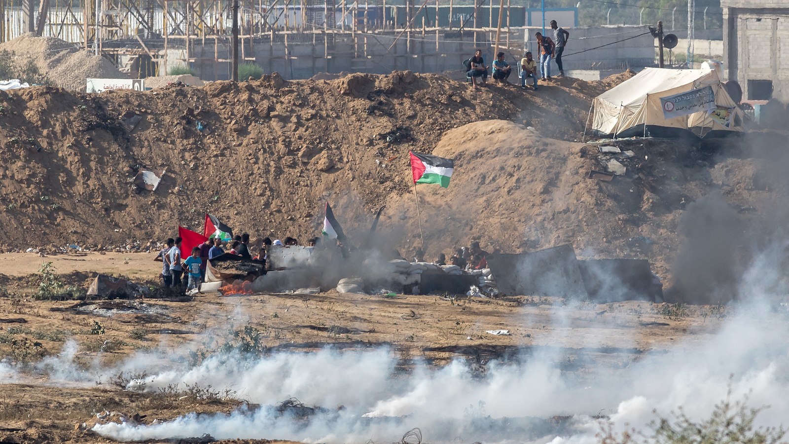 Gazans in the Bureij refugee camp took part in the 2018 Gazan border protests. (Wikimedia Commons)