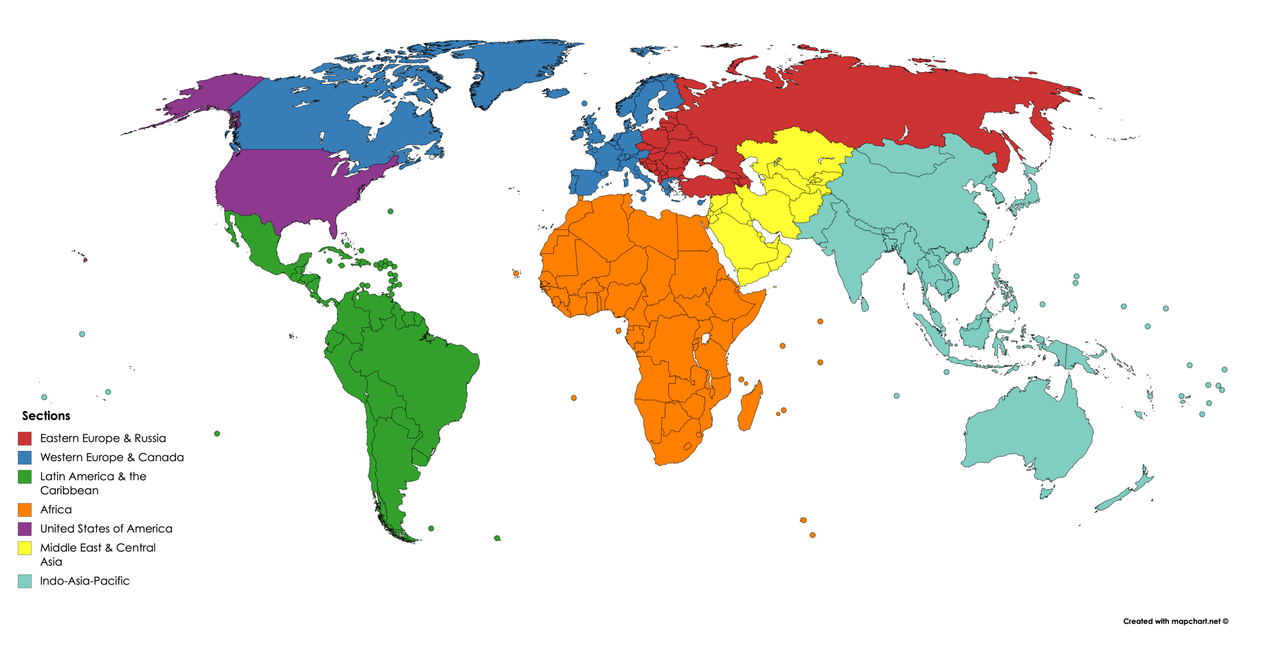 The Caravel ’s sections are divided along these geographical lines.
