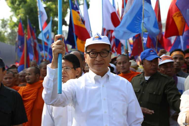 Sam Rainsy, exiled opposition leader and president of the court-dissolved Cambodia National Rescue Party, pledges to return to Cambodia in 2019.